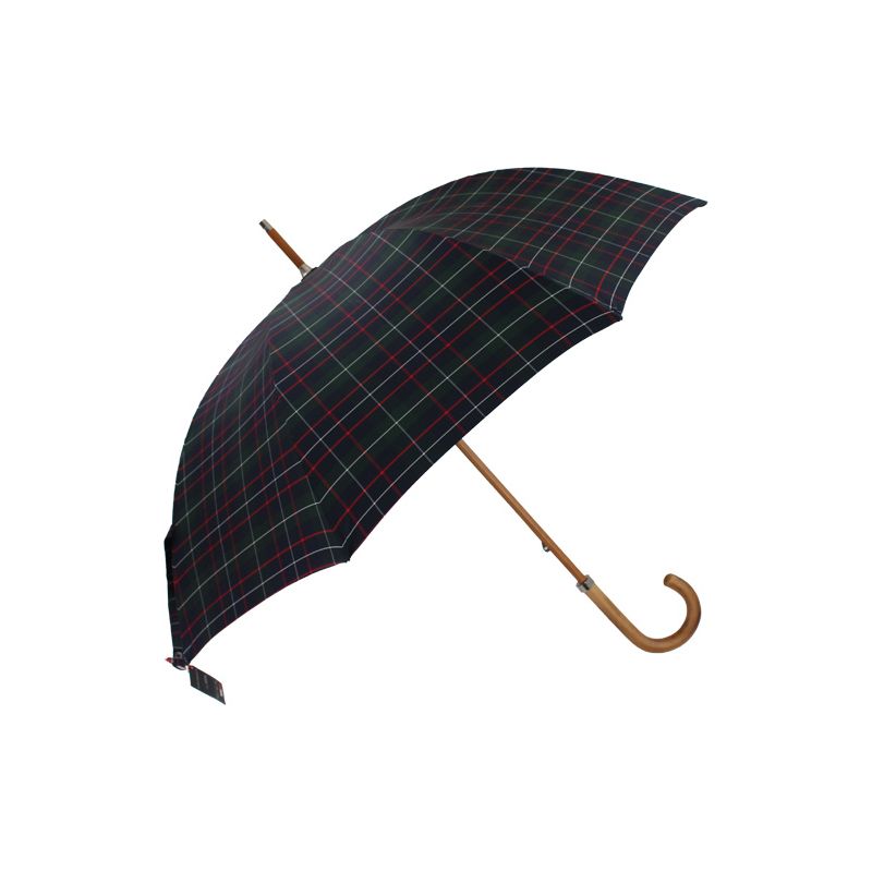 Parapluie canne écossais vert fabrication française