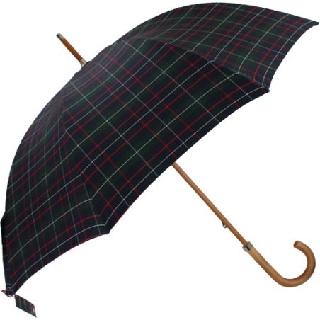 Parapluie canne écossais vert fabrication française