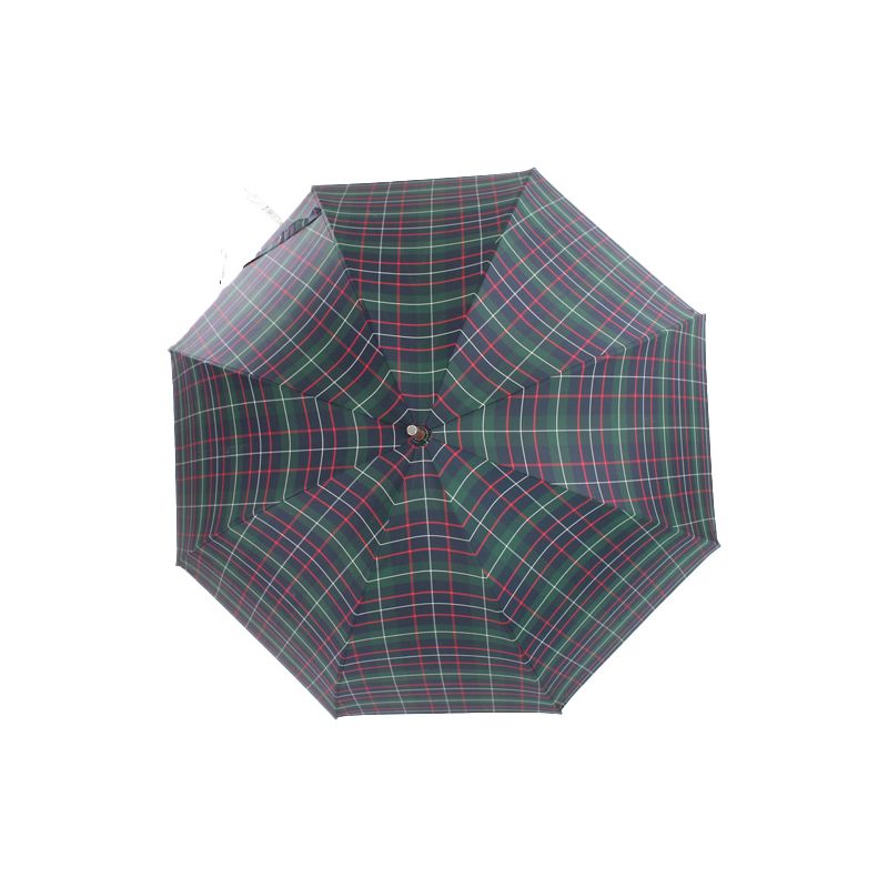 Parapluie canne écossais vert fabrication française