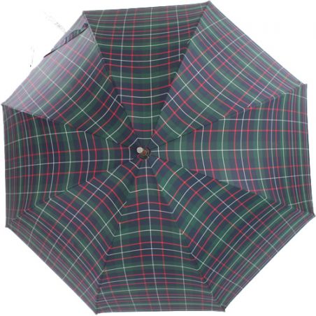 Parapluie canne écossais vert fabrication française