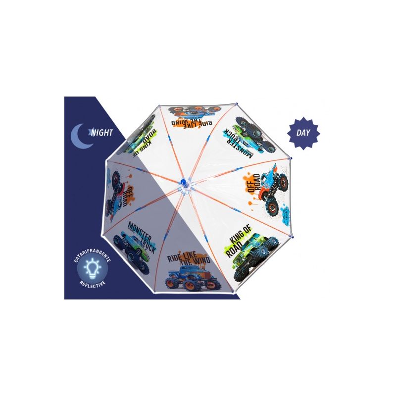 Parapluie transparent monster truck petit garçon
