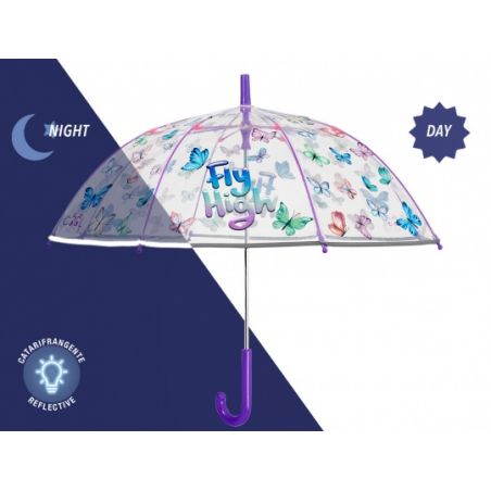 Parapluie transparent enfant pluie de papillons