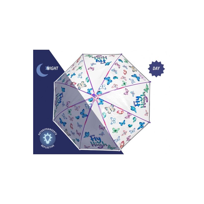 Parapluie transparent enfant pluie de papillons