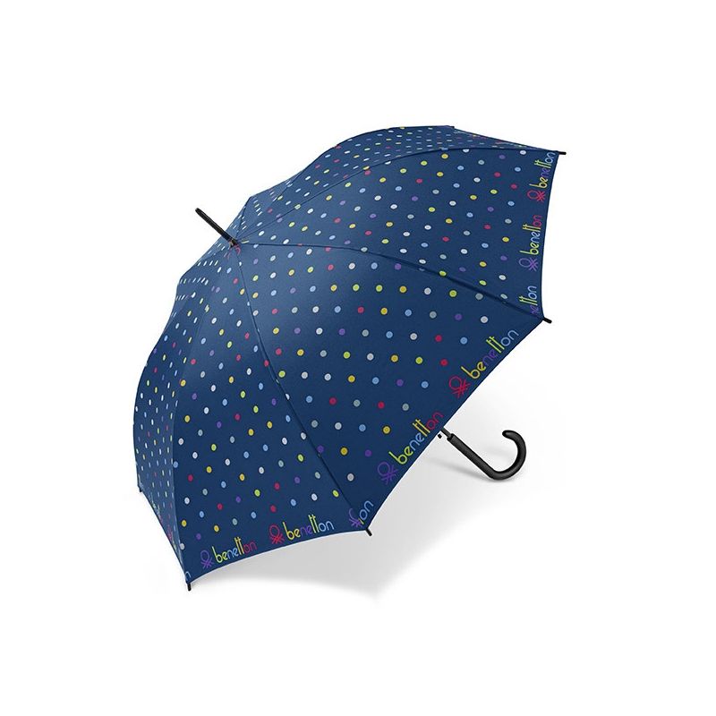 Parapluie long Benetton marine à poismulticolores