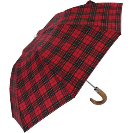 Parapluie pliant écossais rouge fabrication française
