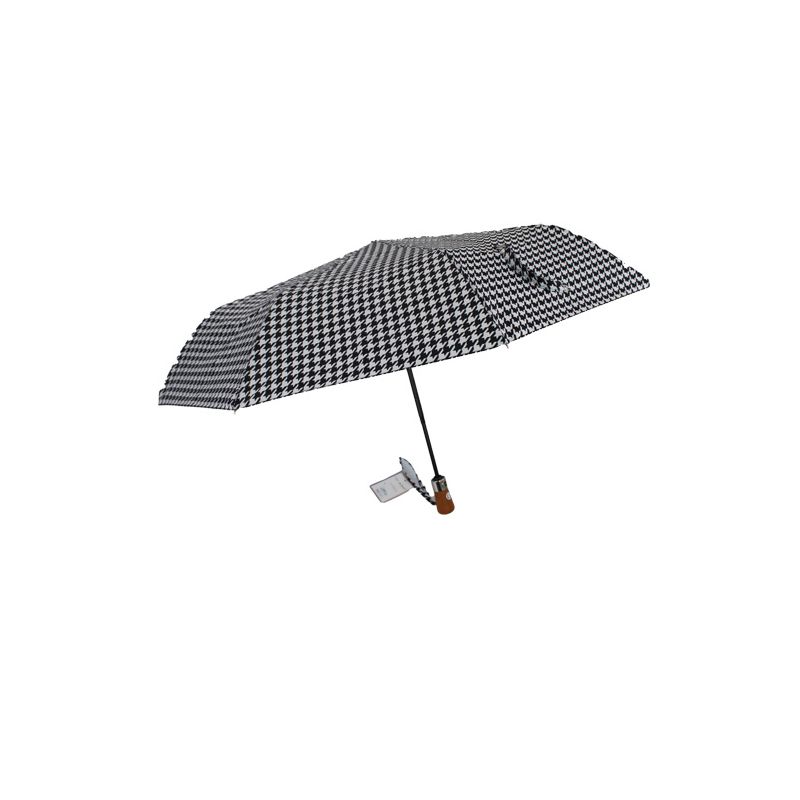Parapluie pliant motif pied de poule fabrication française