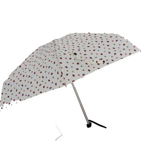 Parapluie ultra plat pochon coccinelles