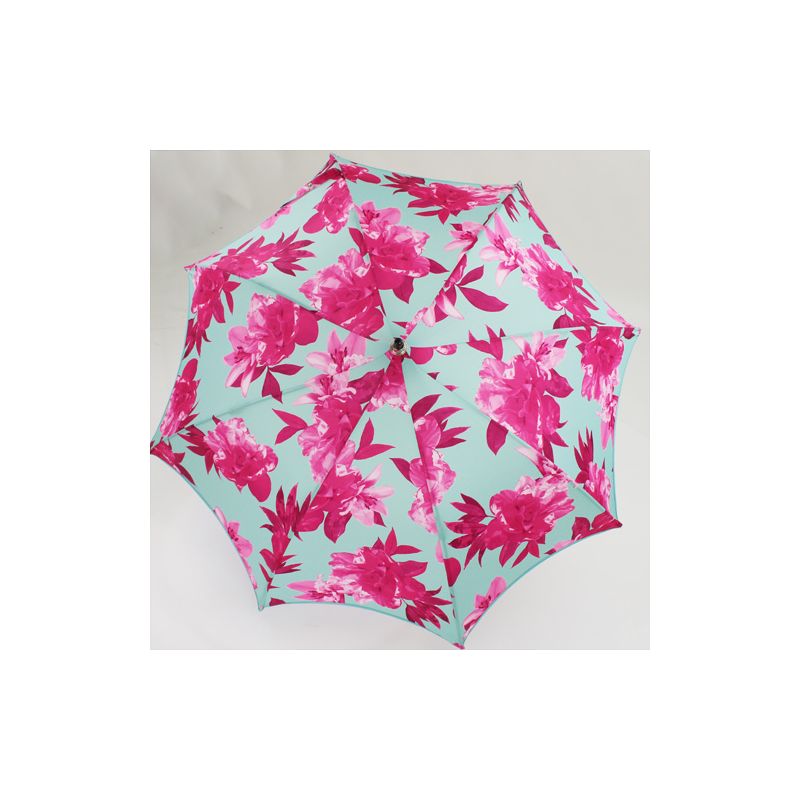 Parapluie turquoise et rose forme pagode