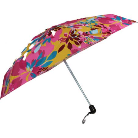 Petit parapluie pliant fleuri rose Guy de Jean