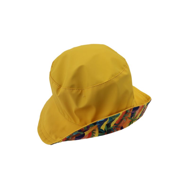 Chapeau de pluie jaune revers fleuri