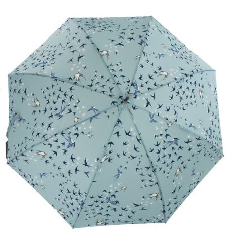 Parapluie canne hirondelles fond bleu clair