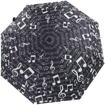 Parapluie pliant automatique noir notes musique