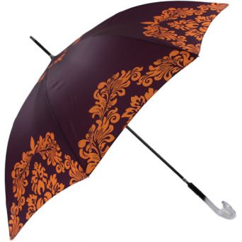 Parapluie femme haut de gamme volutes oranges