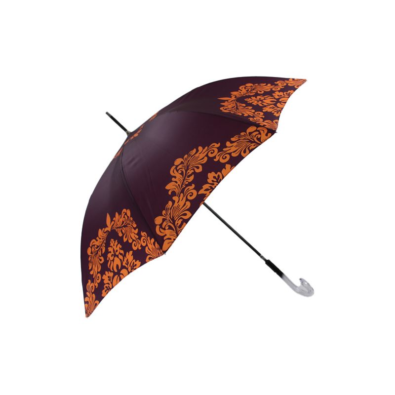 Parapluie femme haut de gamme volutes oranges