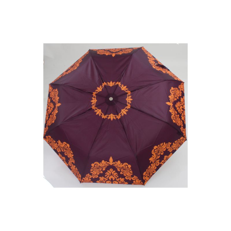 Parapluie pliant haut de gamme volutes oranges