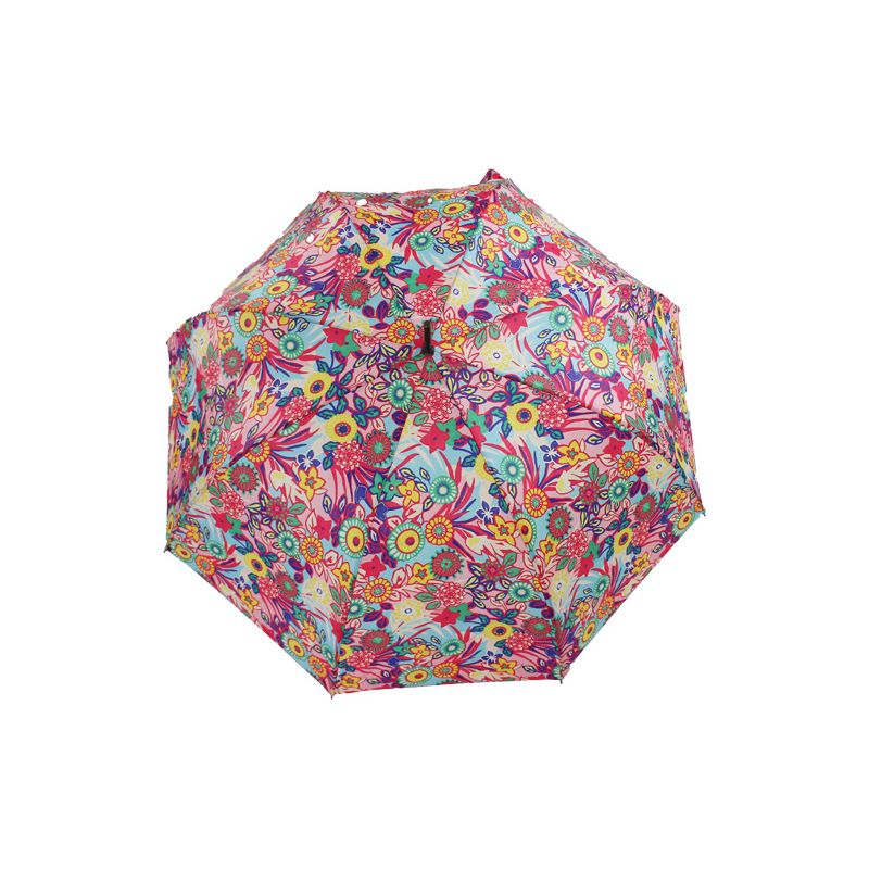 Parapluie canne rose floral fabrication française