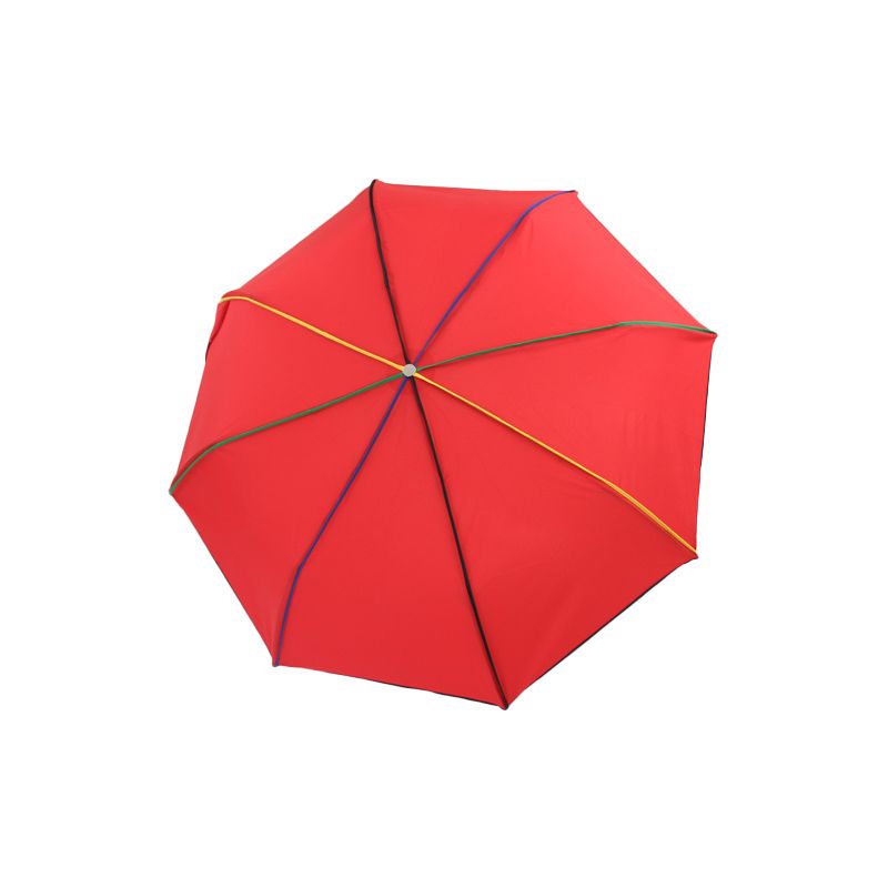 Parapluie pliant rouge baleines gansées multicolores