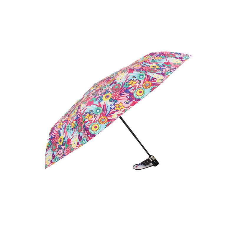 Parapluie pliant rose floral fabrication française