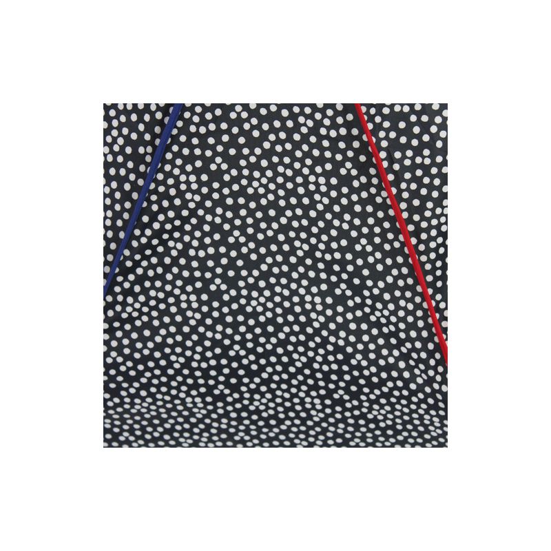 Parapluie pliant noir et blanc baleines gansées multicolores