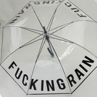 Grand parapluie fantaisie transparent fucking rain