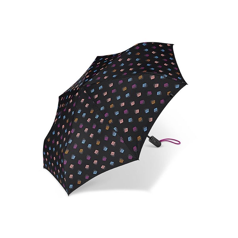 parapluie pliant automatique noir Esprit logos multicolores
