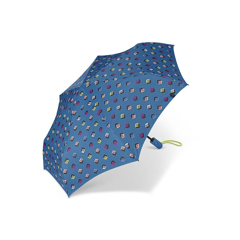 parapluie pliant automatique bleu Esprit logos multicolores