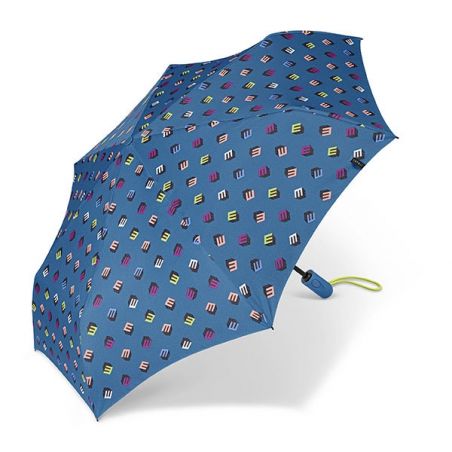 parapluie pliant automatique bleu Esprit logos multicolores