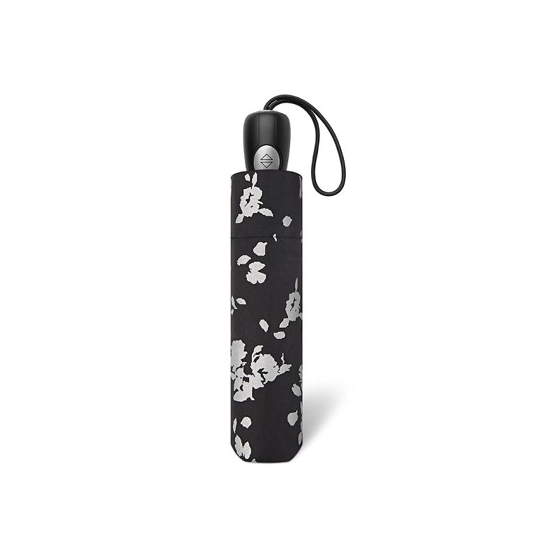 Parapluie pliant Cardin motif floral noir