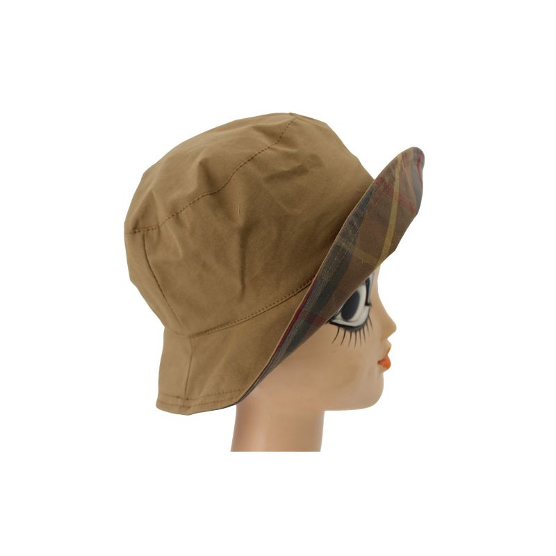 Chapeau de pluie marron revers écossais