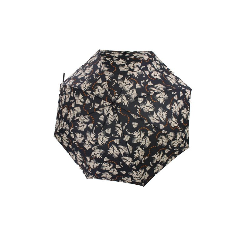 Parapluie droit Pierre Cardin inspiration florale en noir
