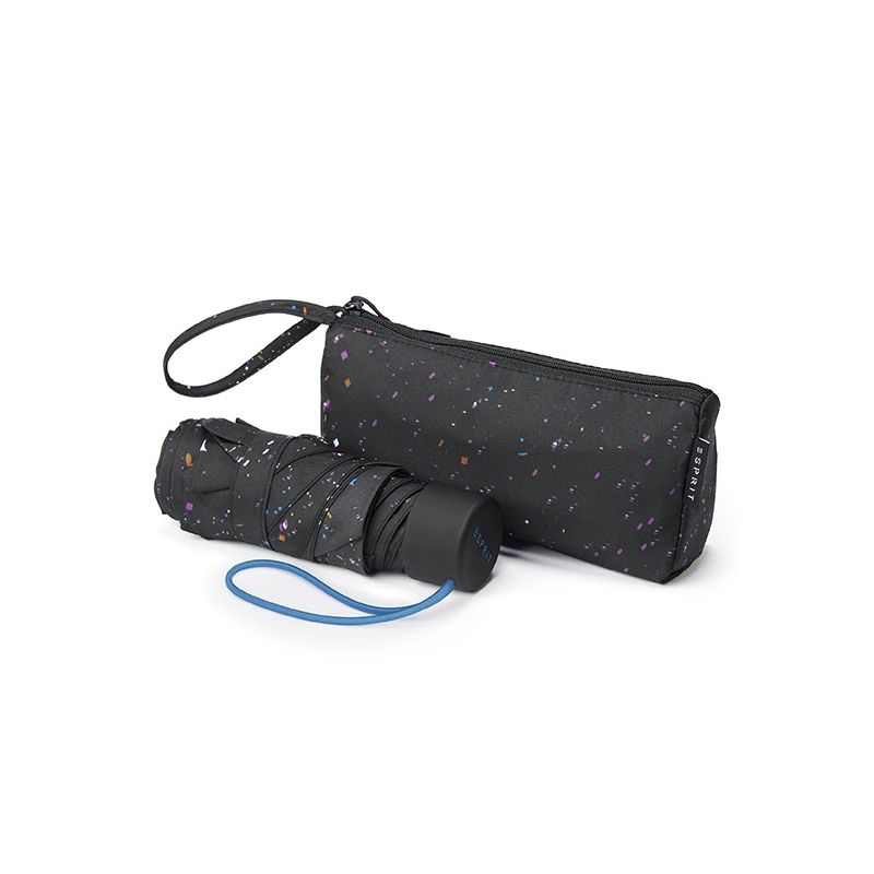 Mini parapluie pliant pochon Esprit noir