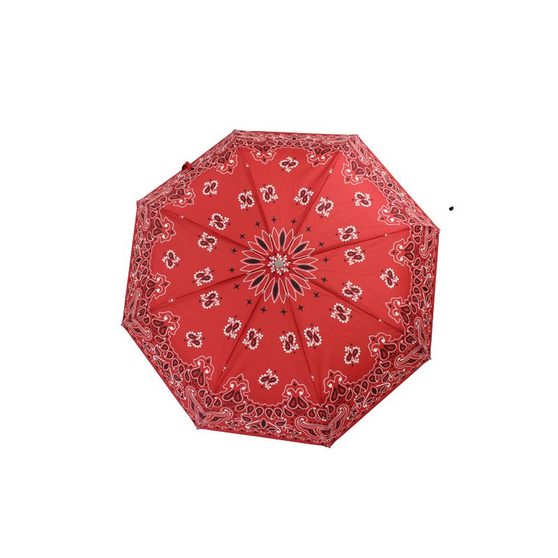 Parapluie pliant femme bandana rouge made in france