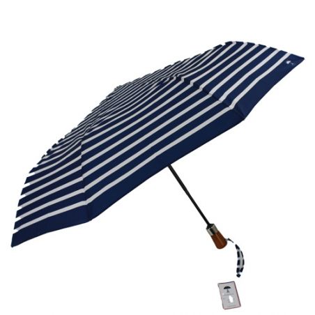 Parapluie pliant marinière bleu fabrication française