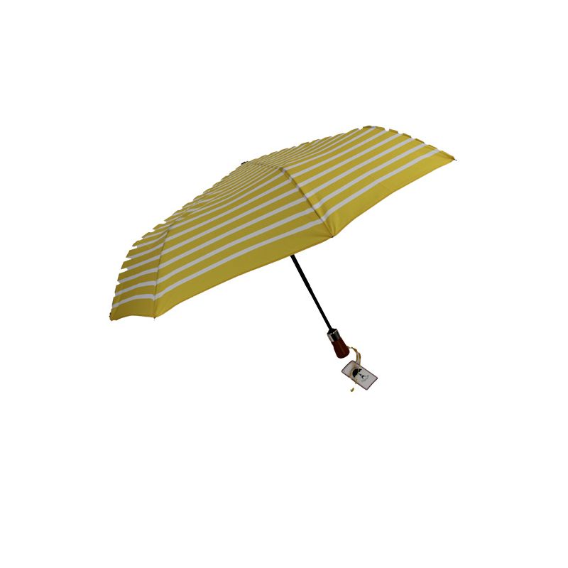 Parapluie pliant marinière jaune fabrication française