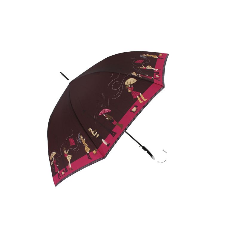 Parapluiefemme motif tempête en ville chocolat