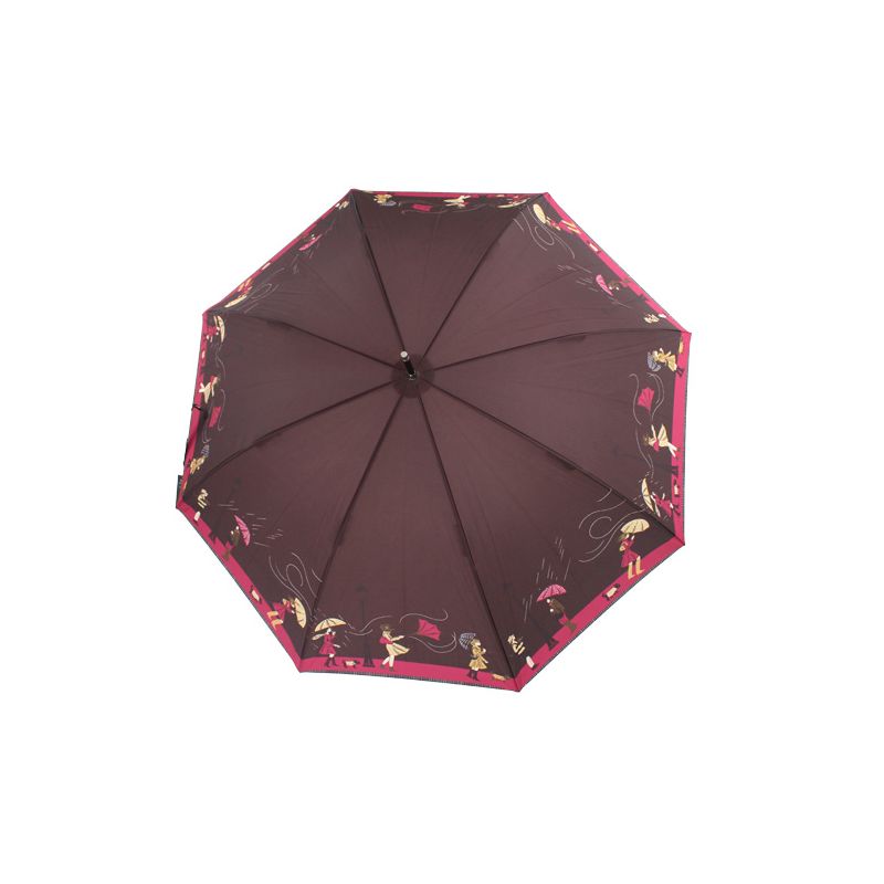 Parapluiefemme motif tempête en ville chocolat
