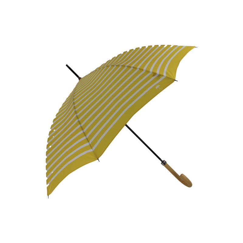 Parapluie canne marinière jaune fabrication française