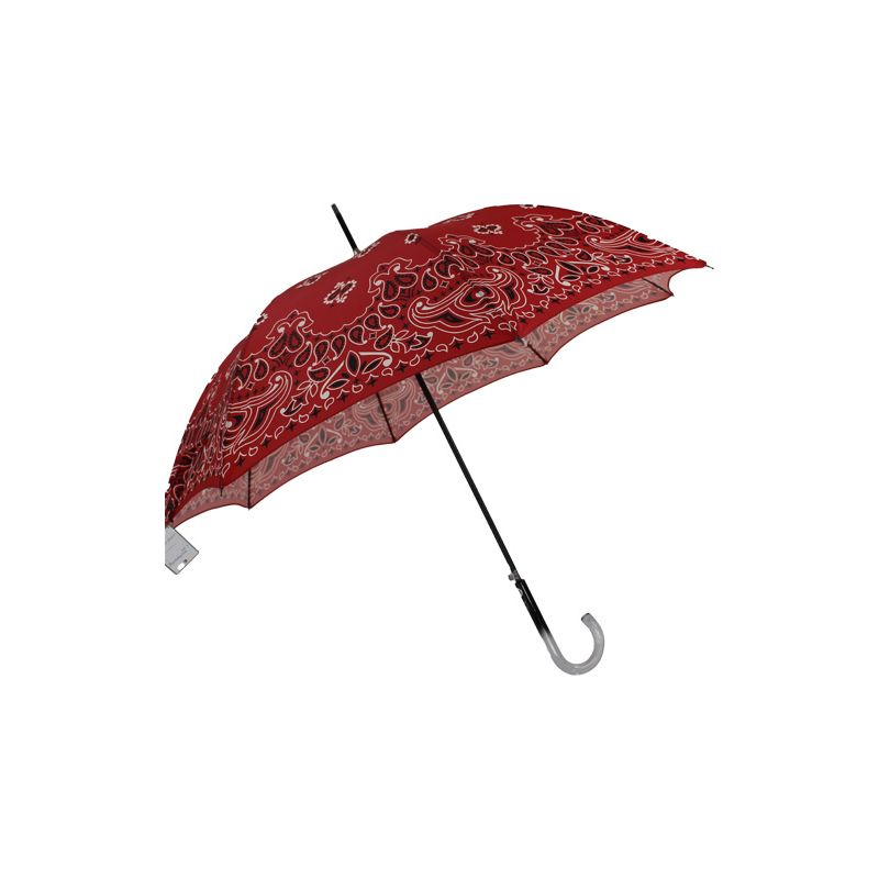 Parapluie canne femme bandana rouge made in france