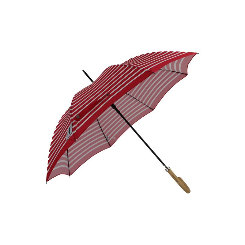 Parapluie canne marinière rouge fabrication française