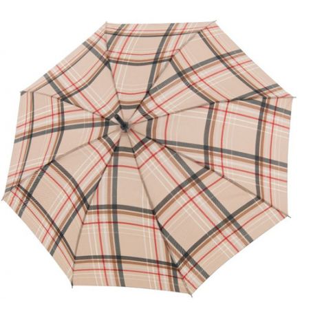 Parapluie canne de marche carreaux beiges et noirs