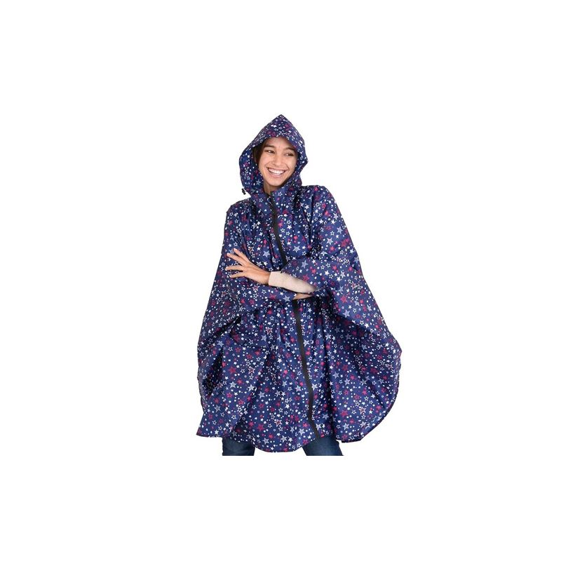 Poncho de pluie bleu motif étoiles