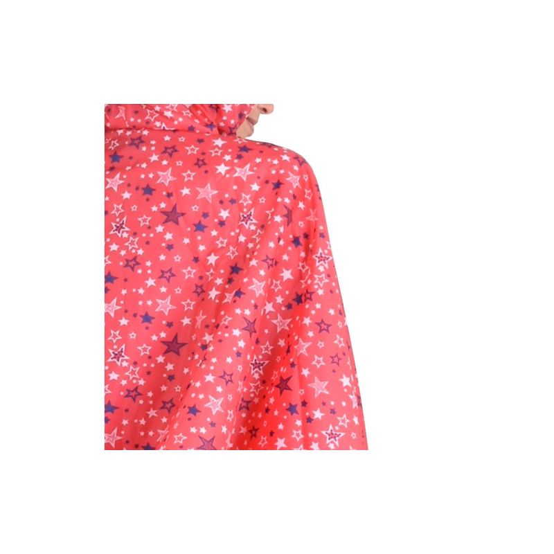 Poncho de pluie rouge clair motif étoiles