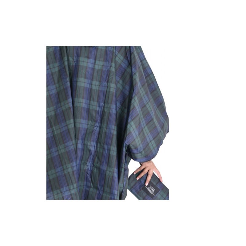 Poncho de pluie motif écossais vert