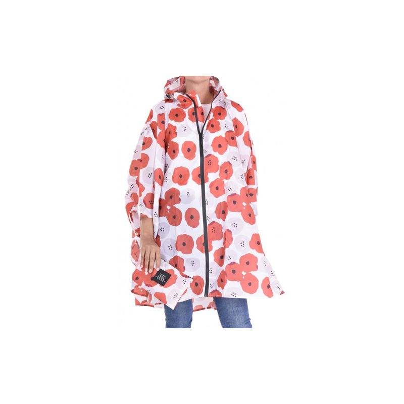 Poncho de pluie motif coquelicots