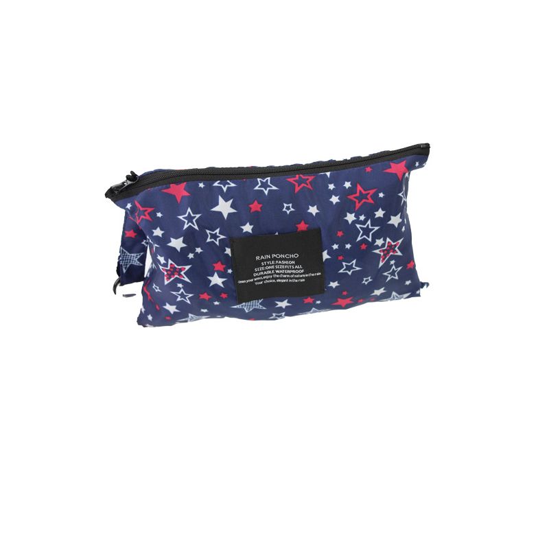 Poncho de pluie bleu motif étoiles