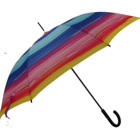 Grand parapluie automatique rayures colorées