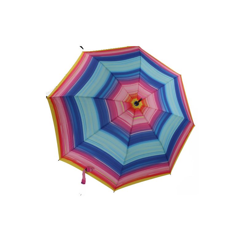 Grand parapluie automatique rayures colorées
