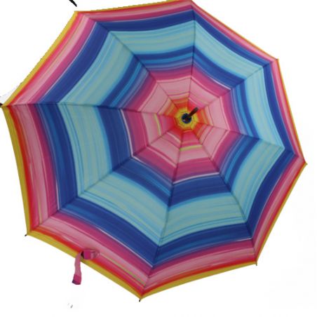 Grand parapluie automatique rayures colorées