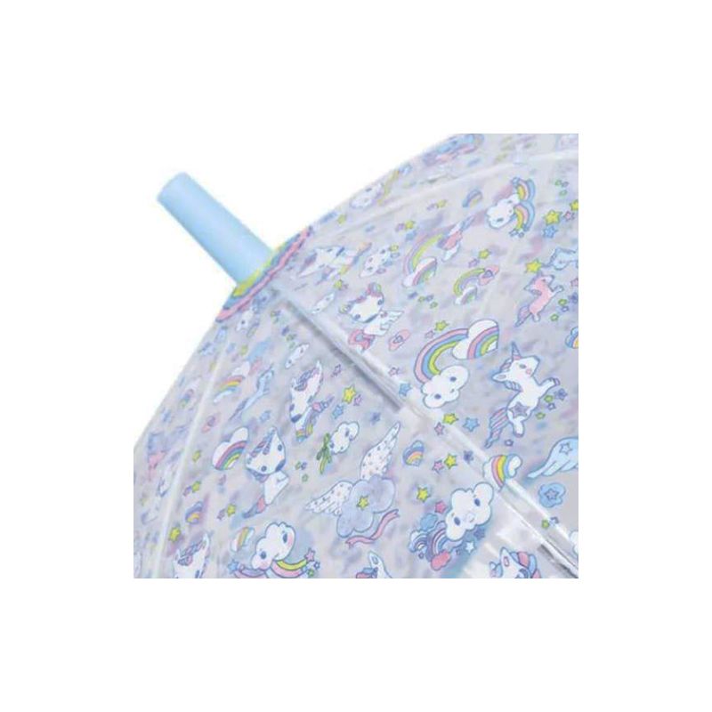 Parapluie cloche transparent licornes et nuages