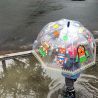 Parapluie cloche transparent robots